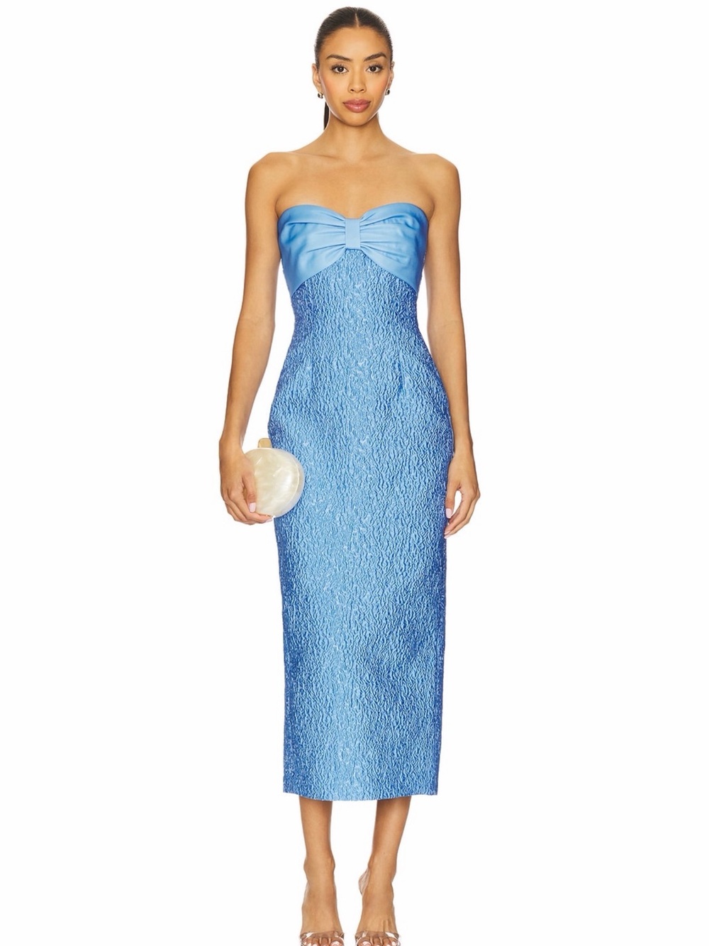 Sua Lee Blue Bow Detail Dress
